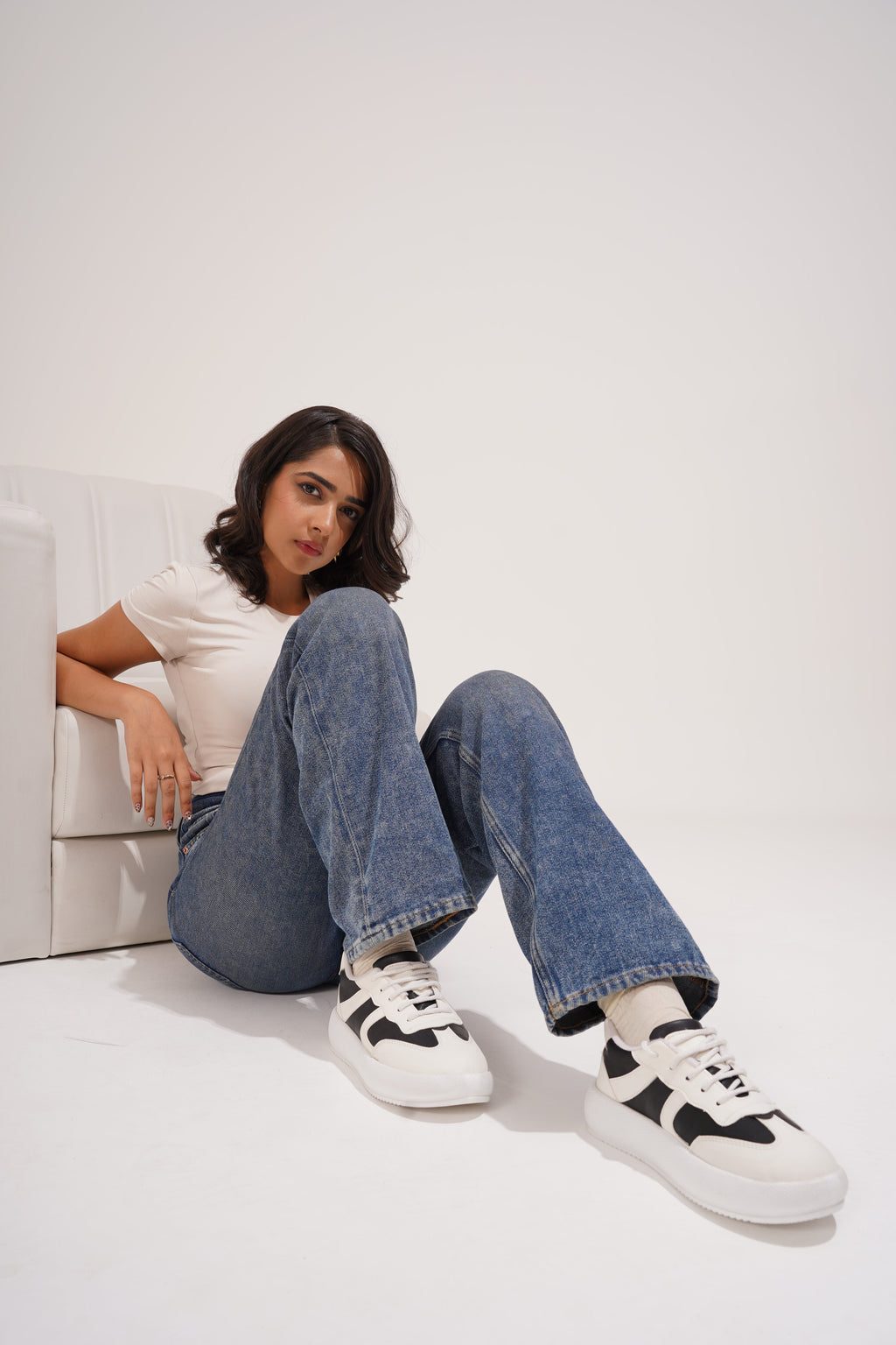 Jm Looks Casual Panel Detail Lace-Up Sneakers