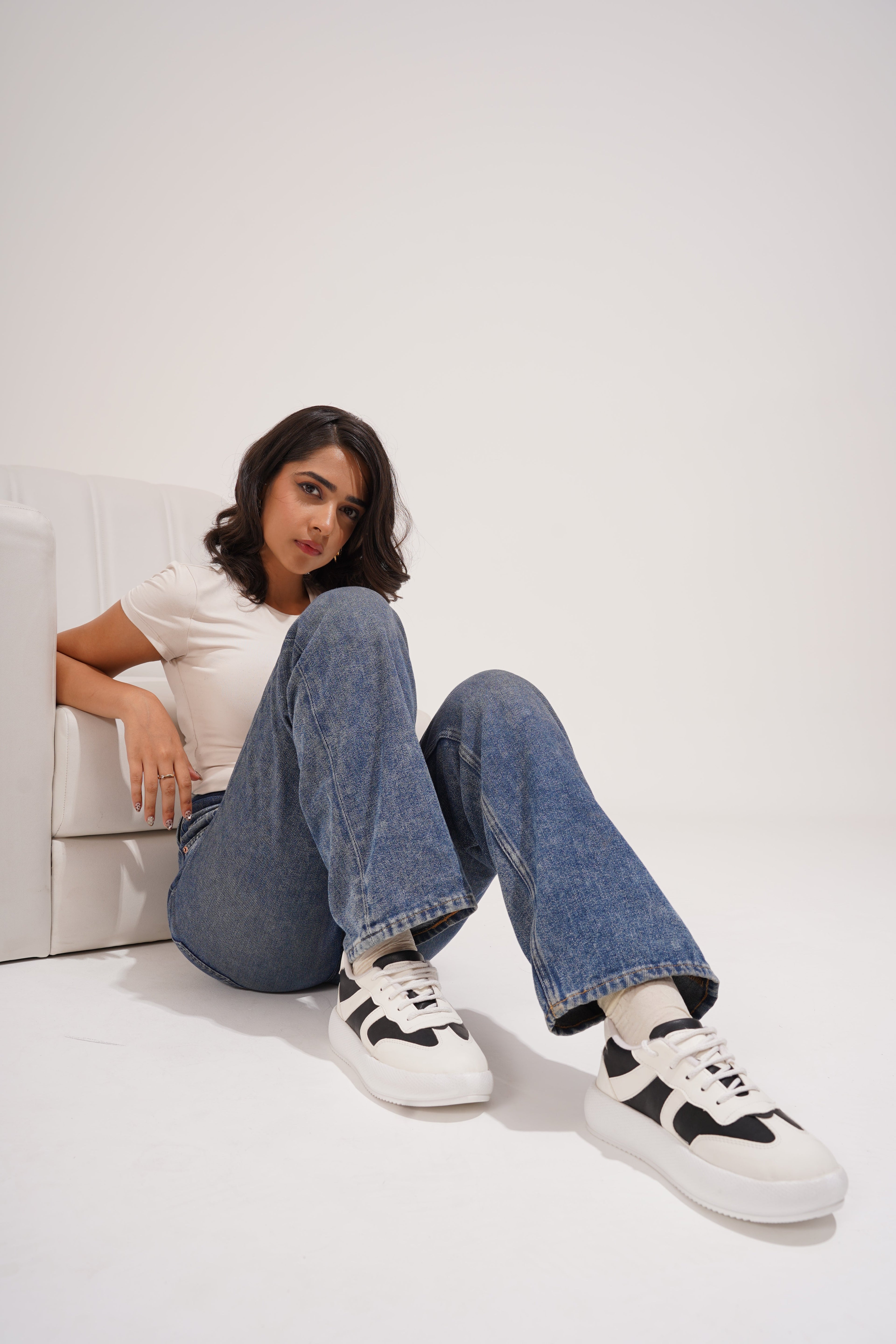 Jm Looks Casual Panel Detail Lace-Up Sneakers