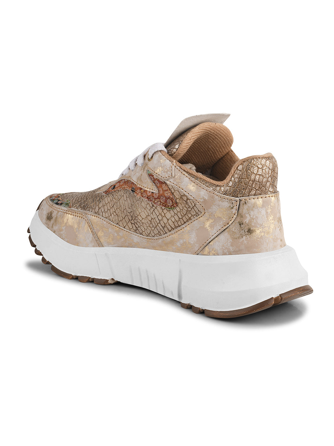 Metallic Mesh Chunky Sneakers For Women