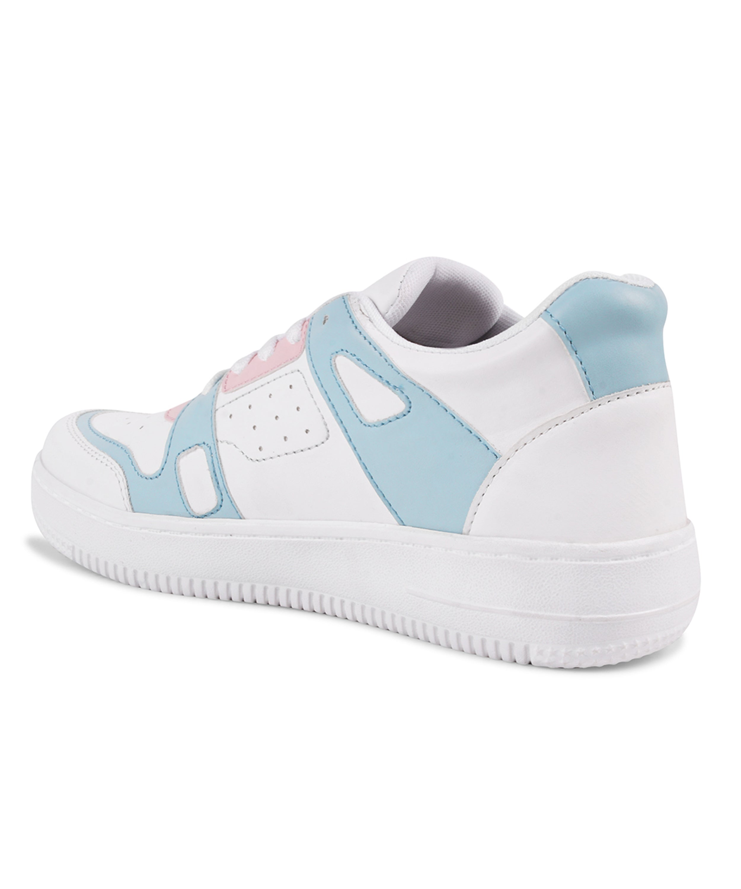 Sneakers with Dual-Tone Pastel Panels & Cushioned Sole