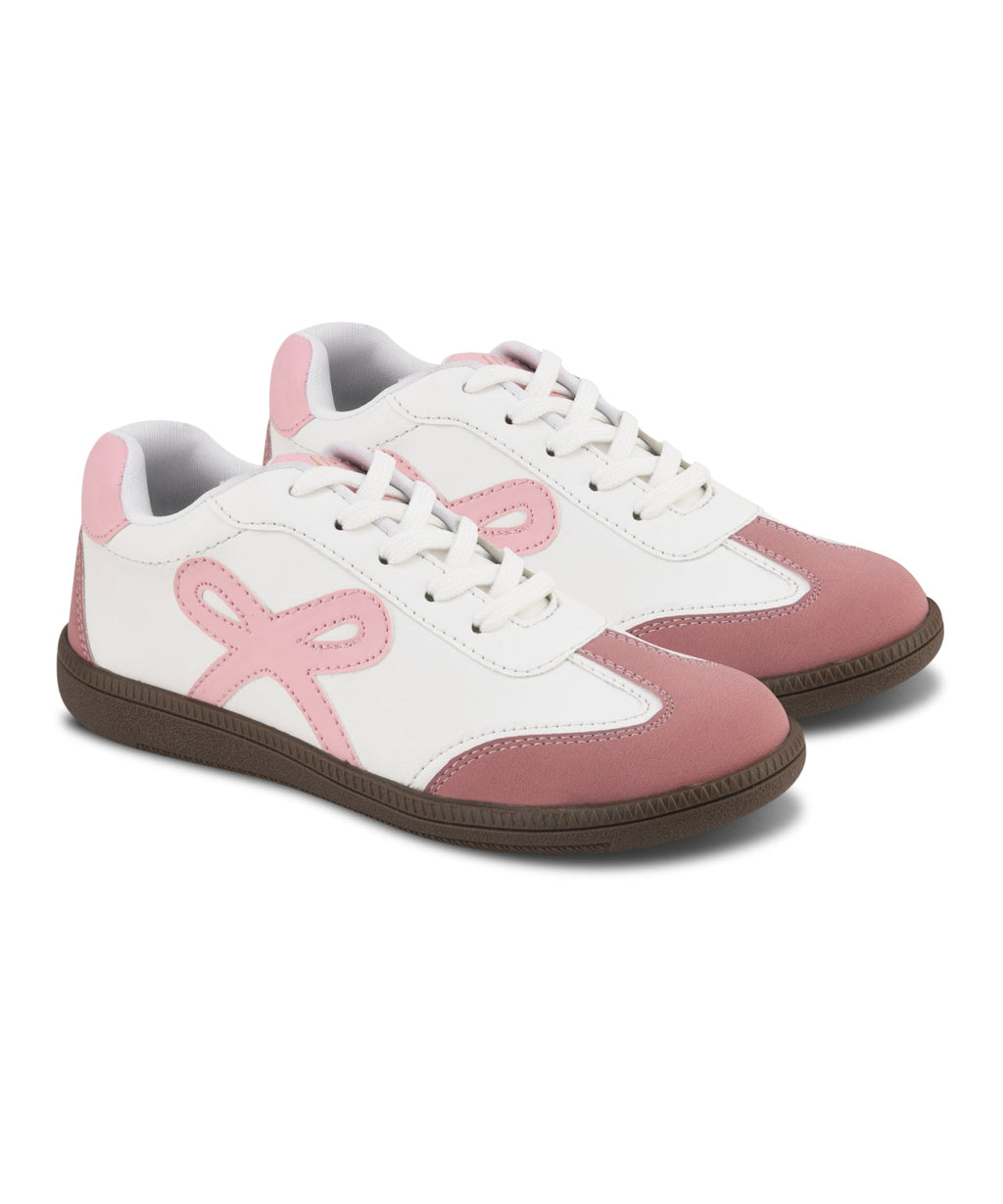 Women's Sneakers Lace-Up Casual Sneakers for Girls, Bow Ribbon Design