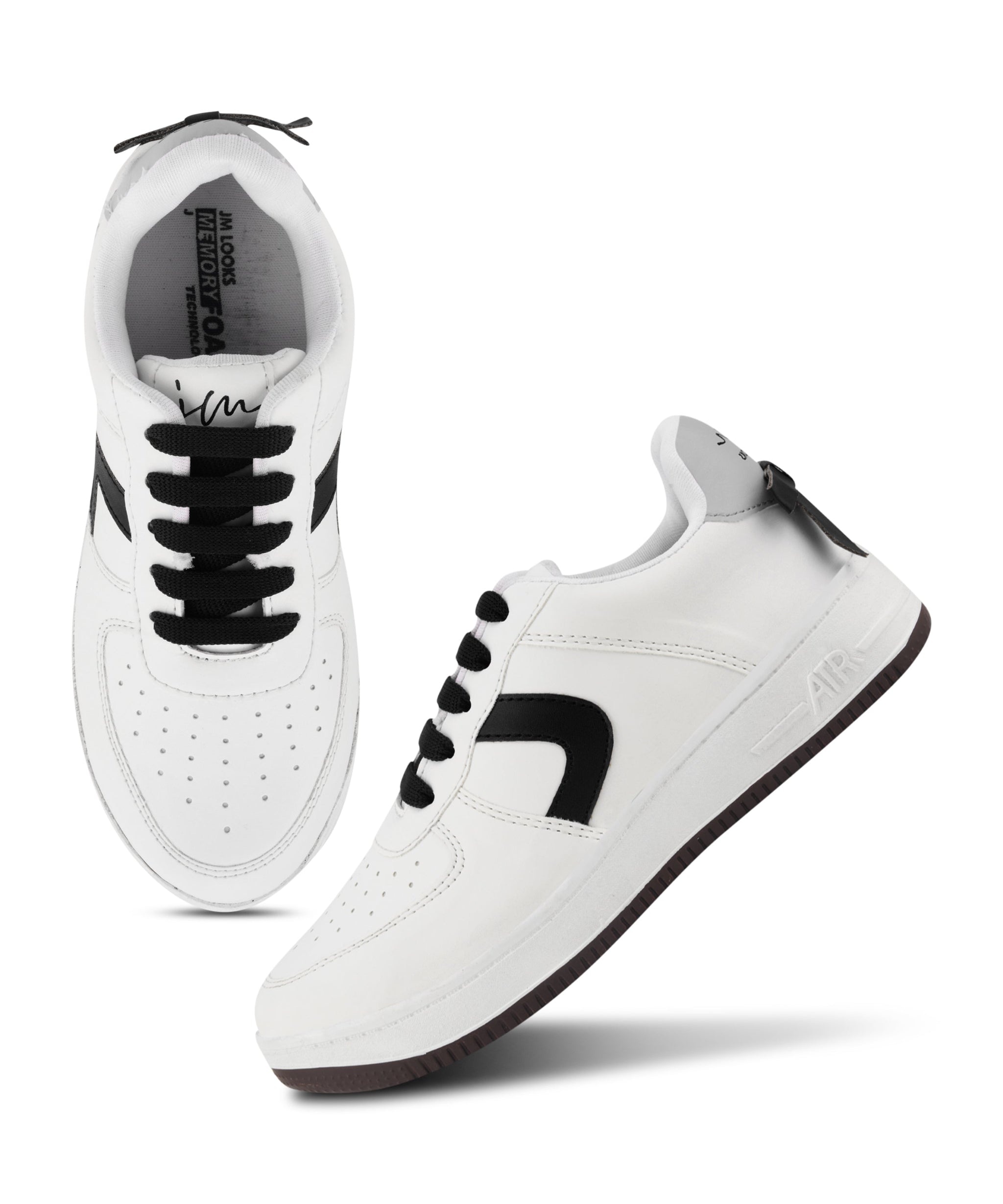 Women's Low Top Lace-Up Bow Casual Sneakers with Perforated Detailing