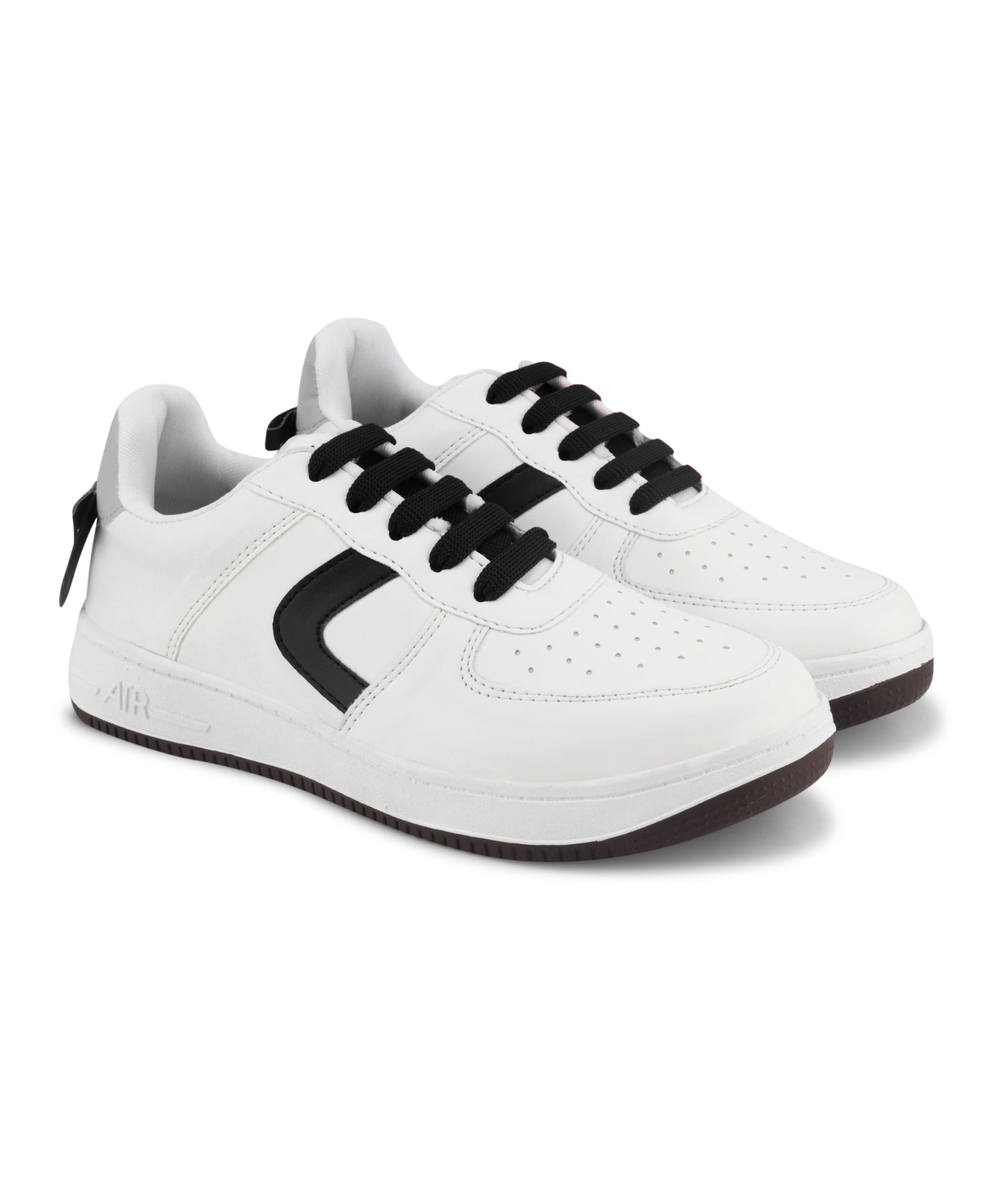 Women's Low Top Lace-Up Bow Casual Sneakers with Perforated Detailing