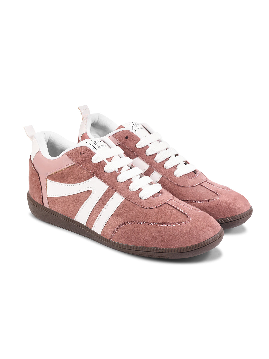 Women Retro Stripe Suede Sneakers