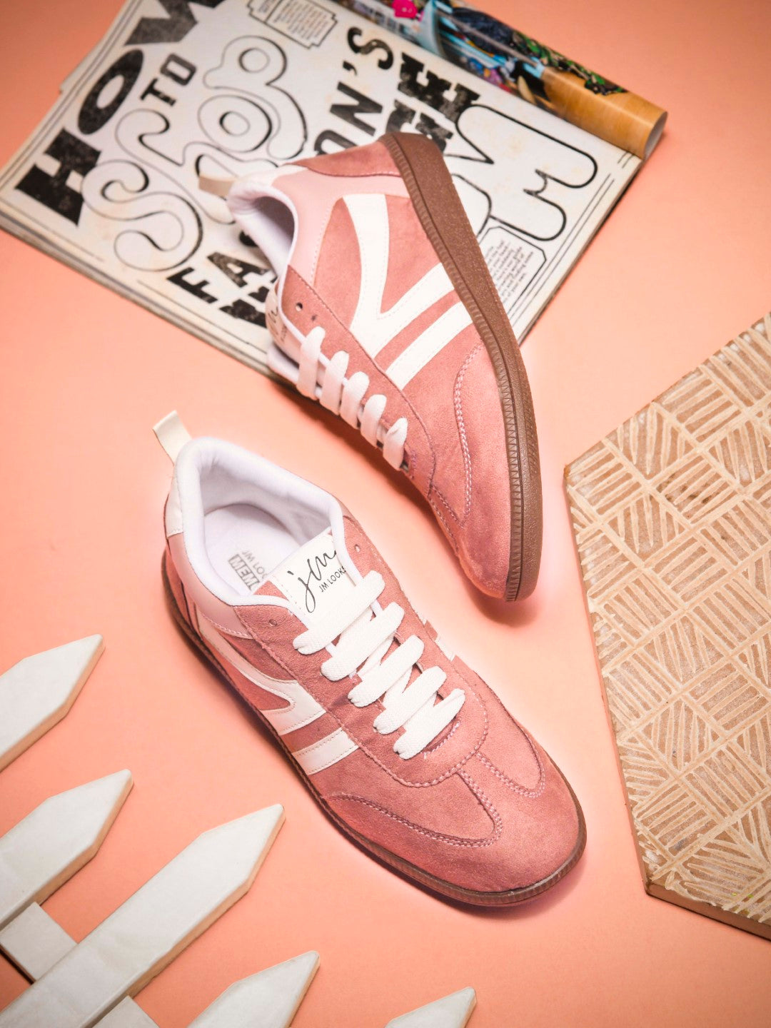 JM Looks Retro Stripe Suede Sneakers