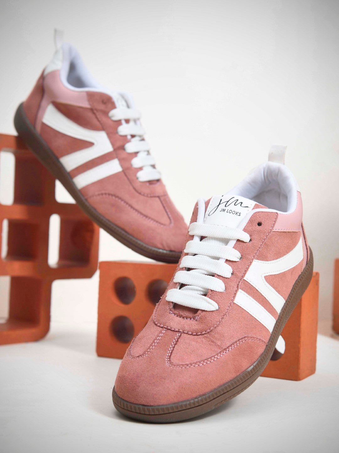 JM Looks Retro Stripe Suede Sneakers