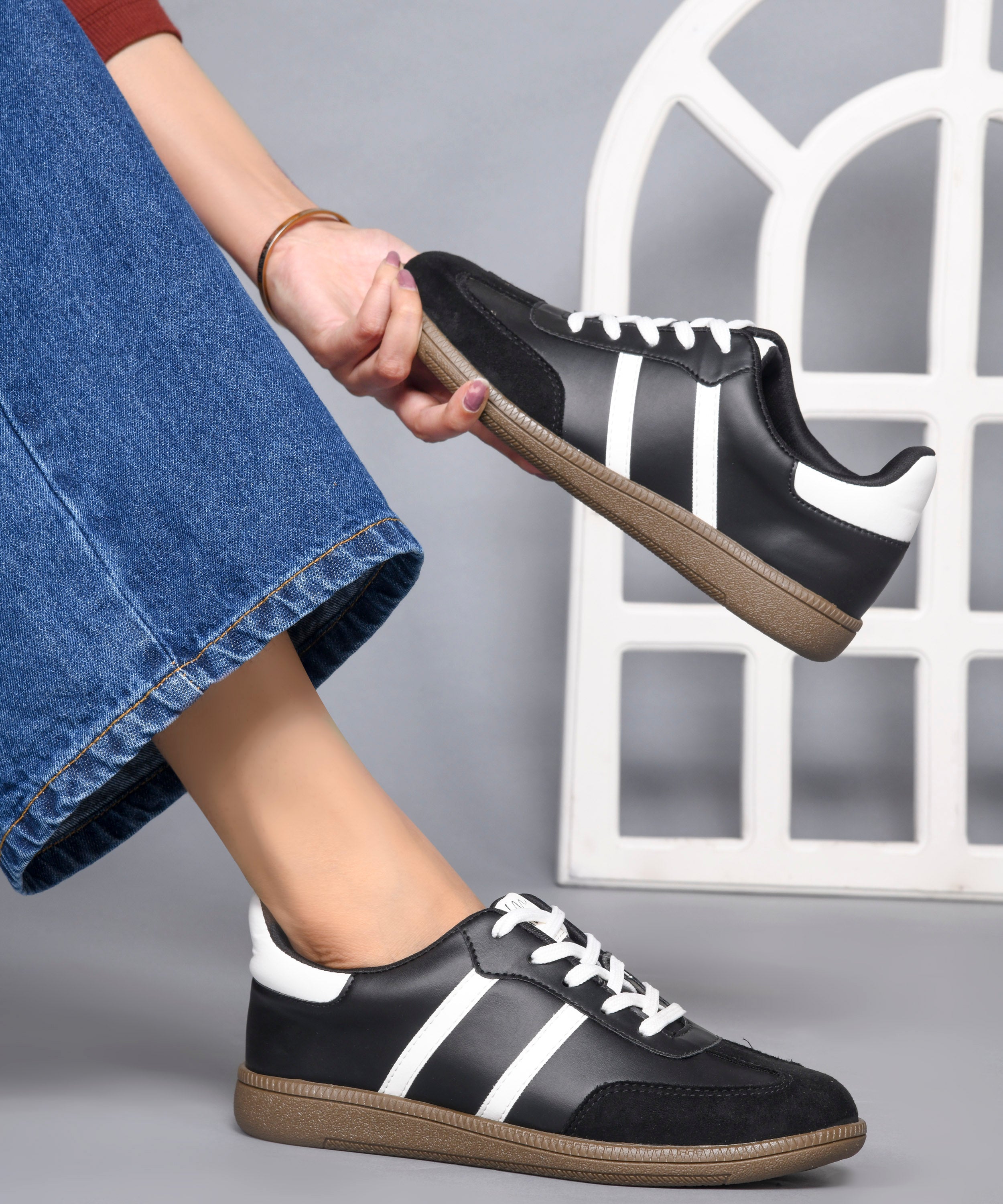 Colorblock Styles Sneakers for Women: Lace Up Casual Shoes