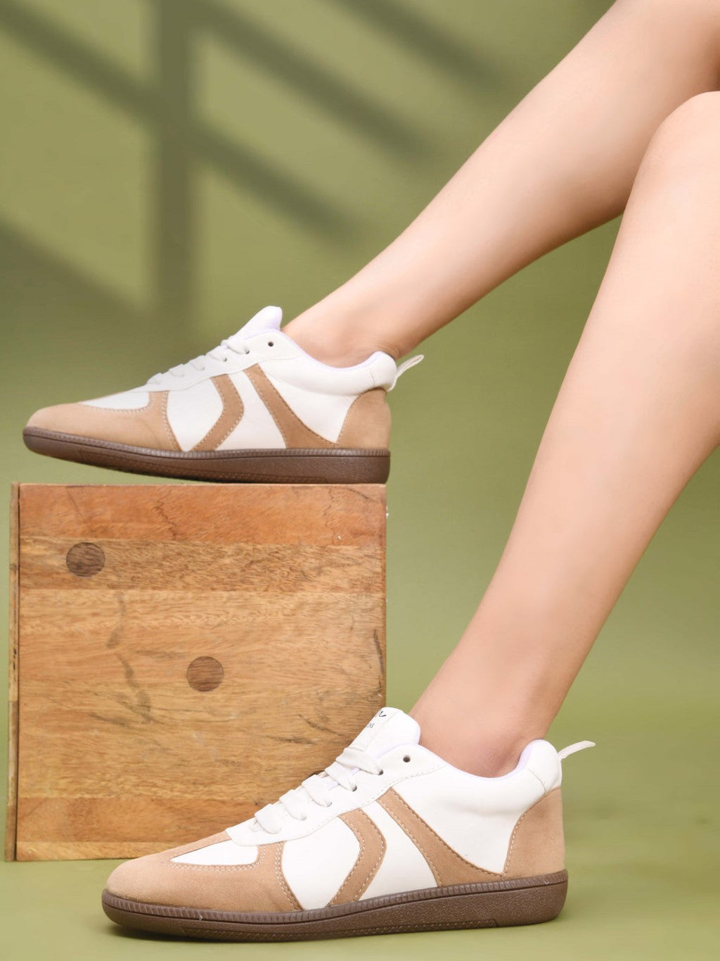 Colorblock Suede Trainer Sneaker for Women