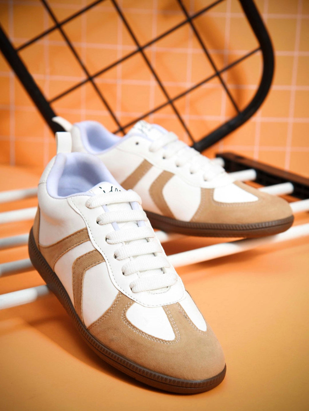 Colorblock Suede Trainer Sneaker for Women