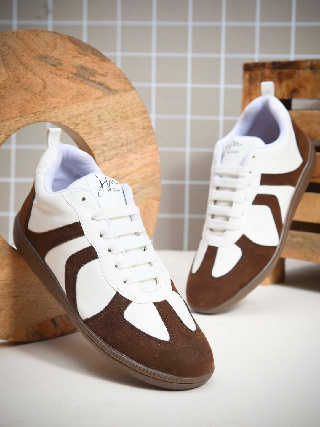 Colorblock Suede Trainer Sneaker for Women