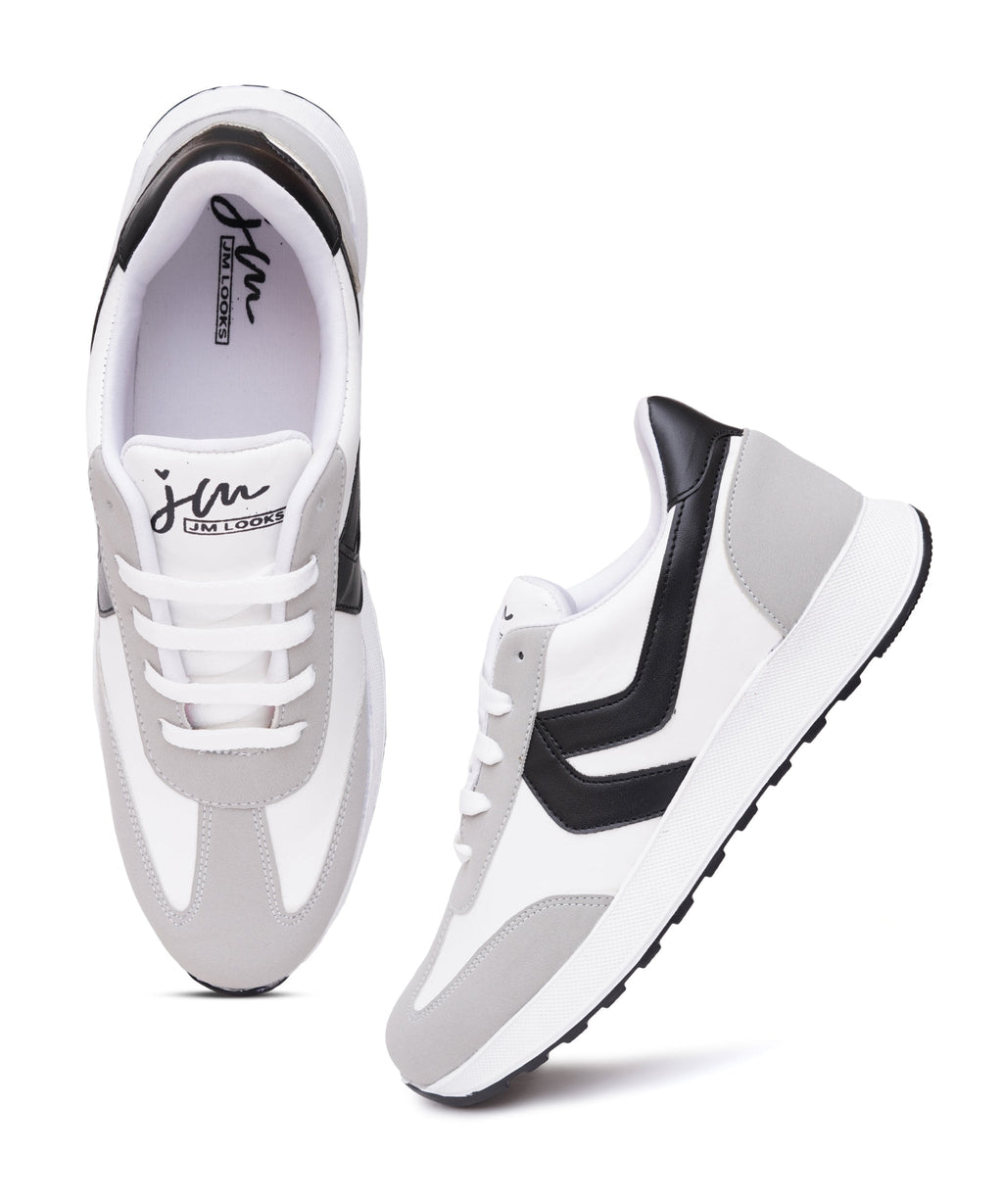 Women’s Casual Lace-Up Sneakers with Contrast Panels
