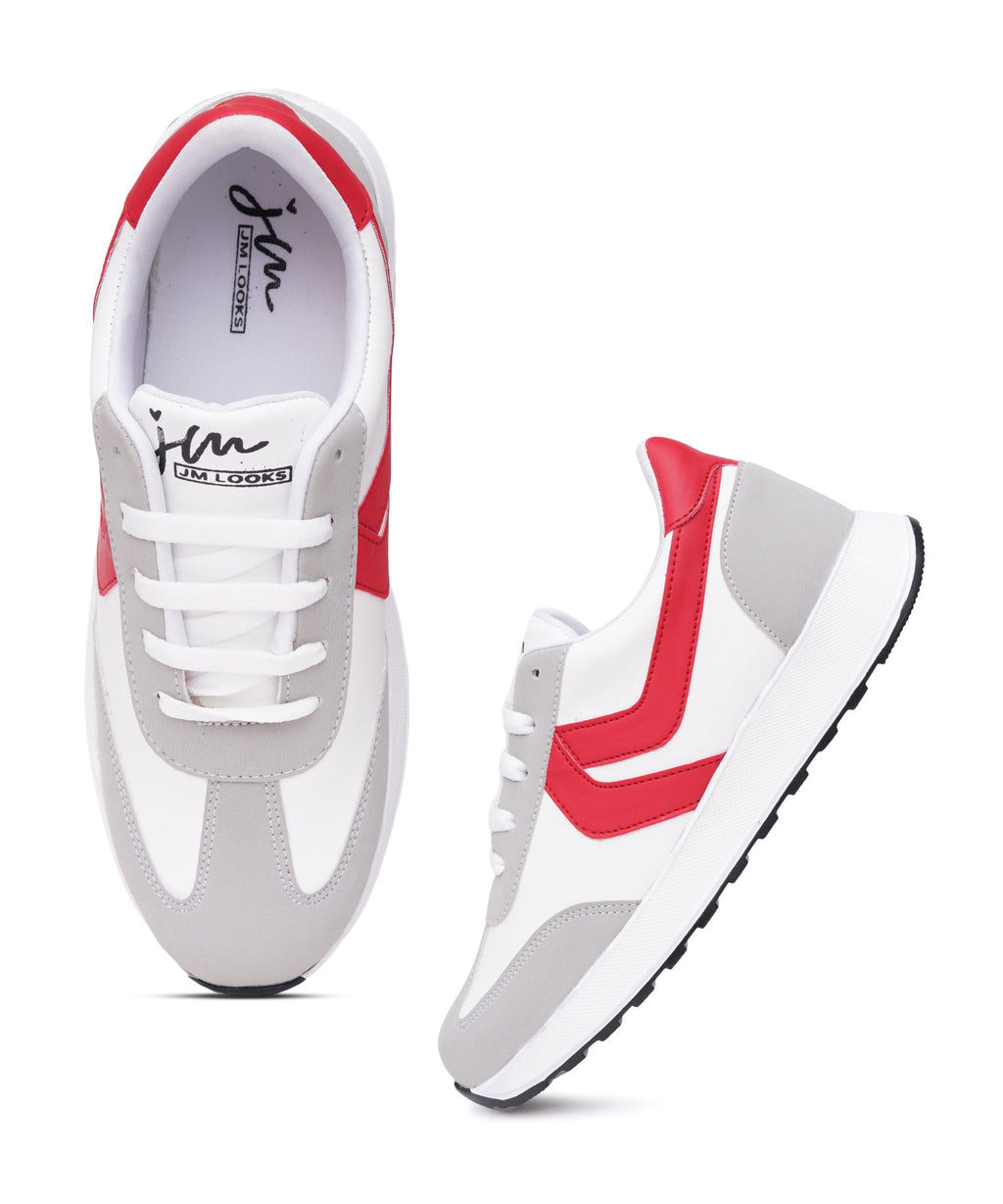 Women’s Casual Lace-Up Sneakers with Contrast Panels
