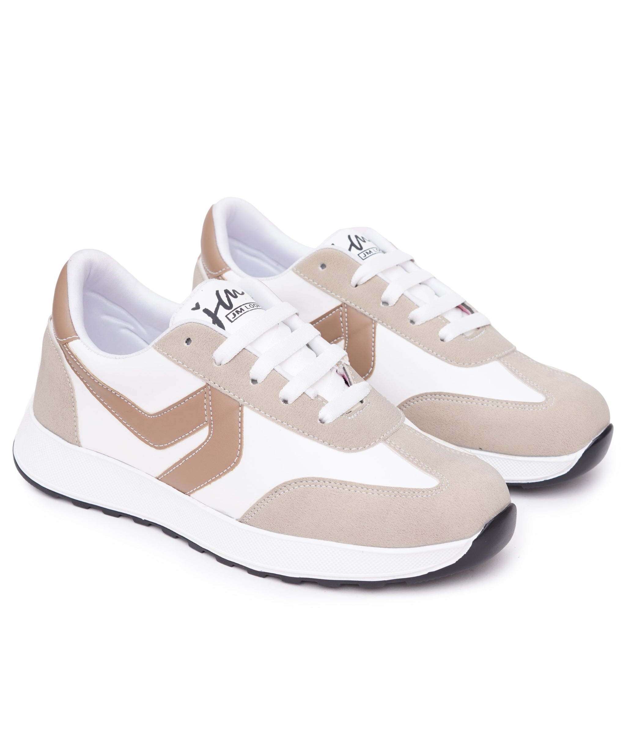 Women’s Casual Lace-Up Sneakers with Contrast Panels