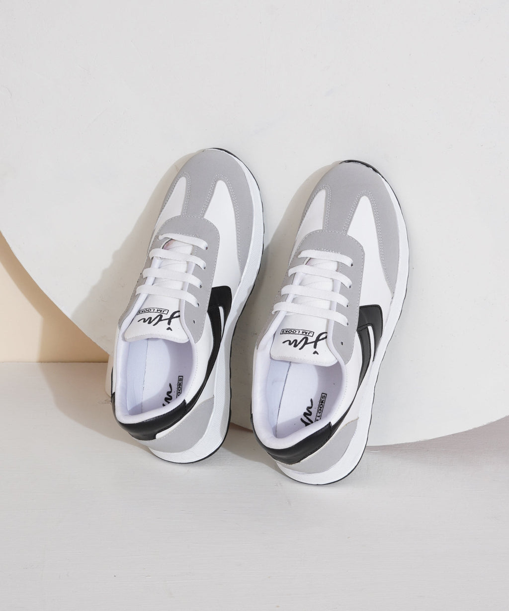 Women’s Casual Lace-Up Sneakers with Contrast Panels